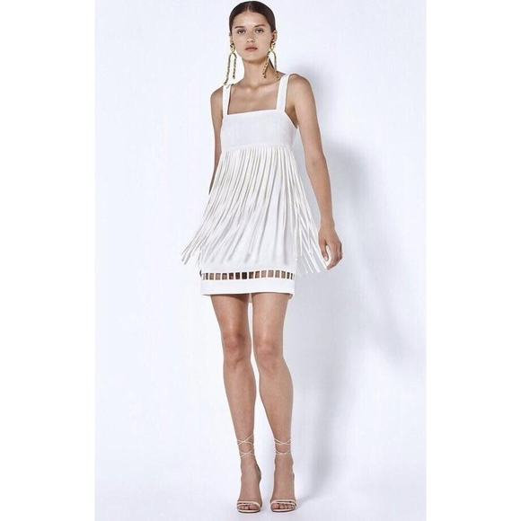 NEW $650 Alexis SASKIA Alabaster Sleeveles Mini Fringe Dress Sz M Bridal Wedding - Picture 5 of 16